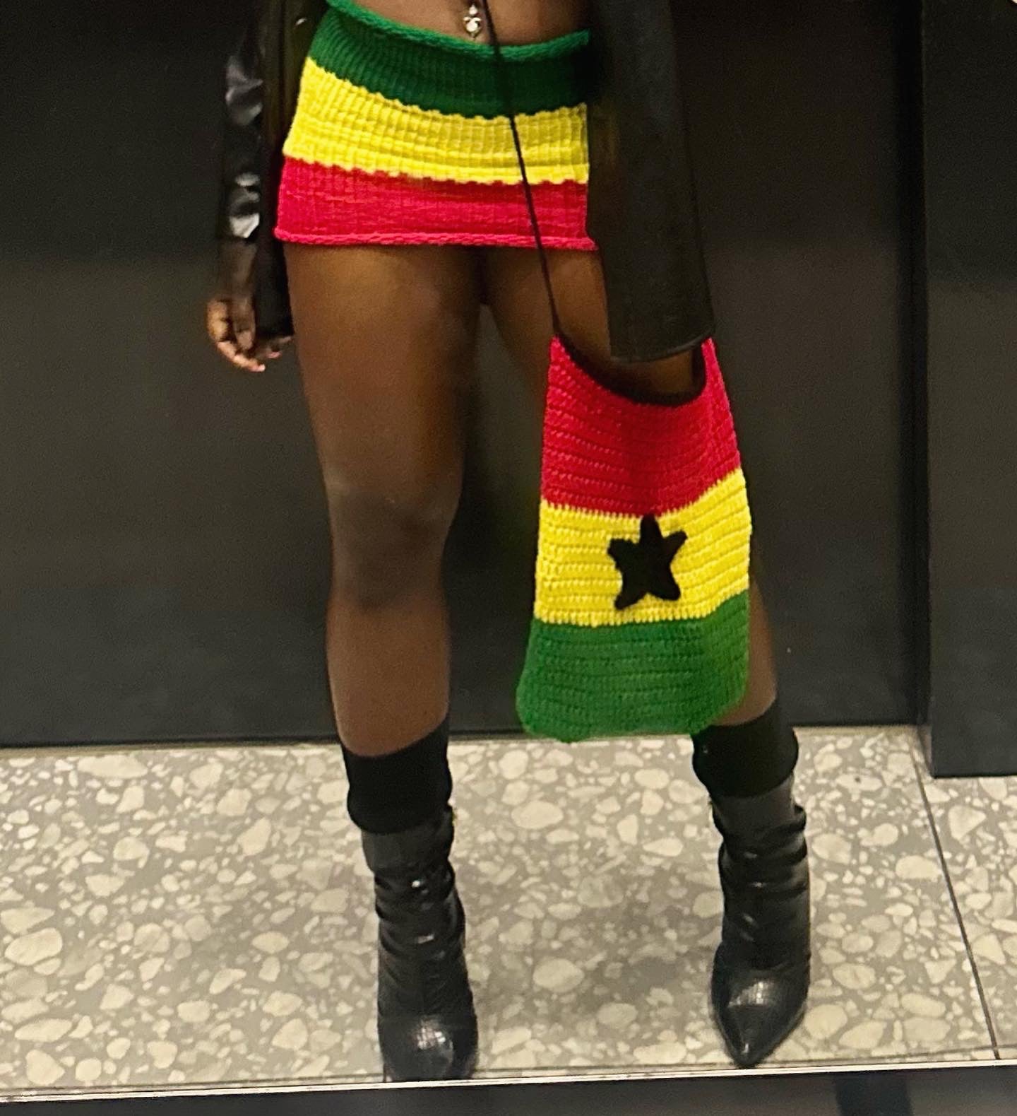 Ghanian flag crochet bag
