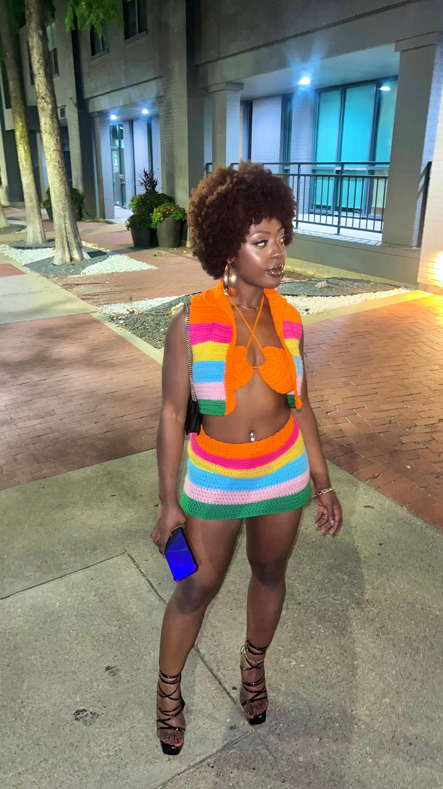 Colors of the rainbow skirt set
