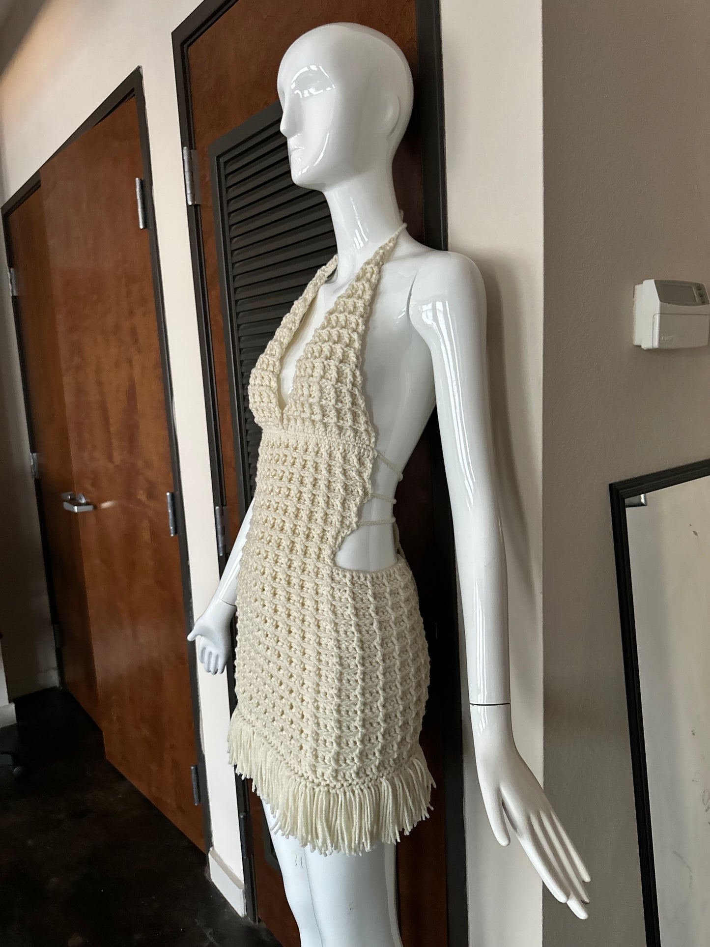 Waffle n’ syrup crochet dress