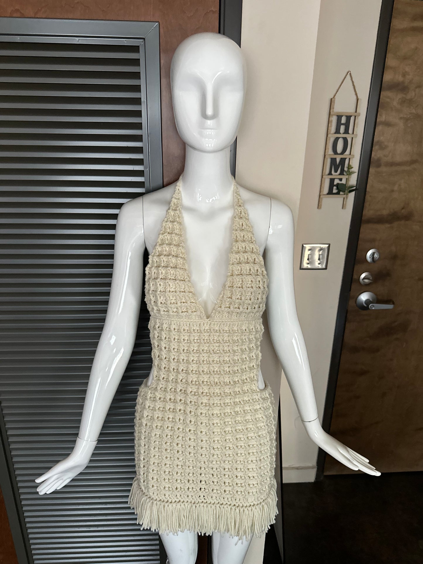 Waffle n’ syrup crochet dress