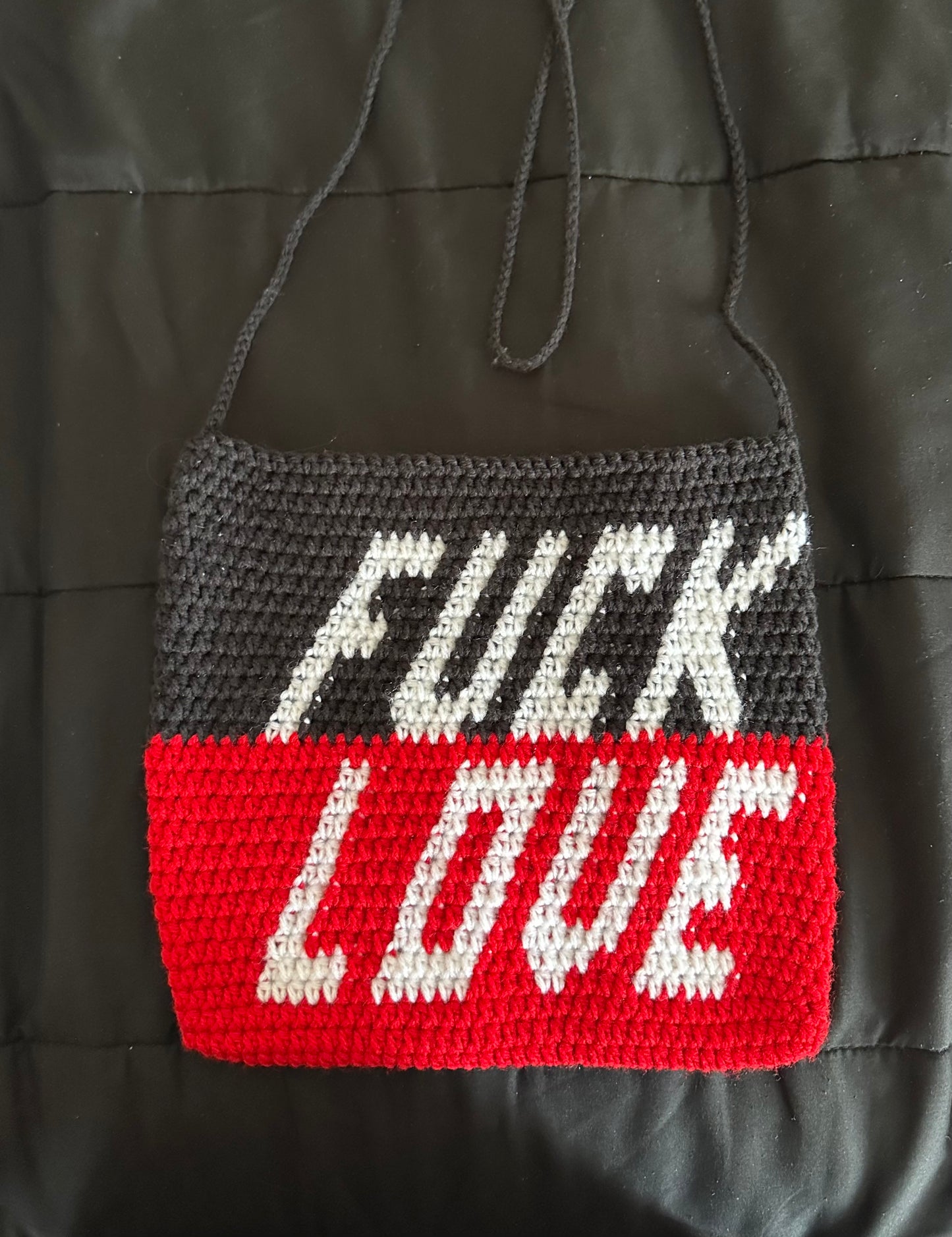 F*CK love crochet bag