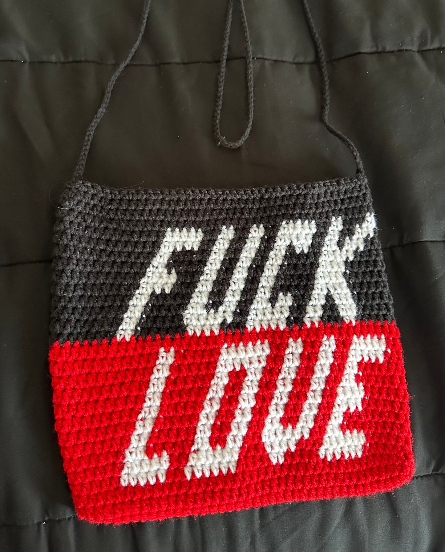 F*CK love crochet bag