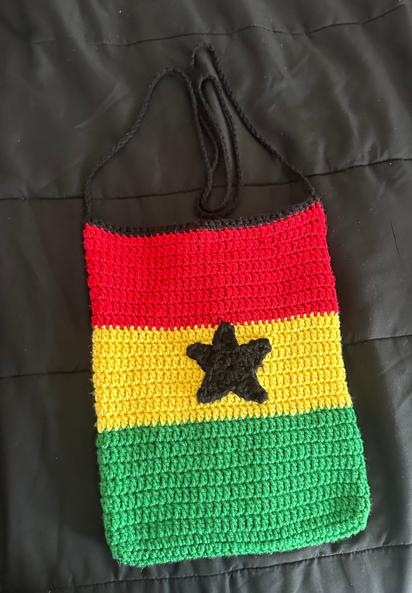 Ghanian flag crochet bag