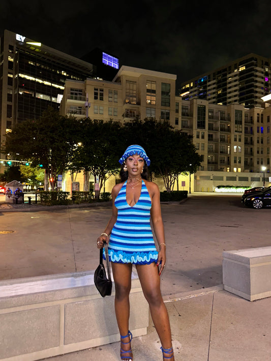 Ocean ties crochet dress set