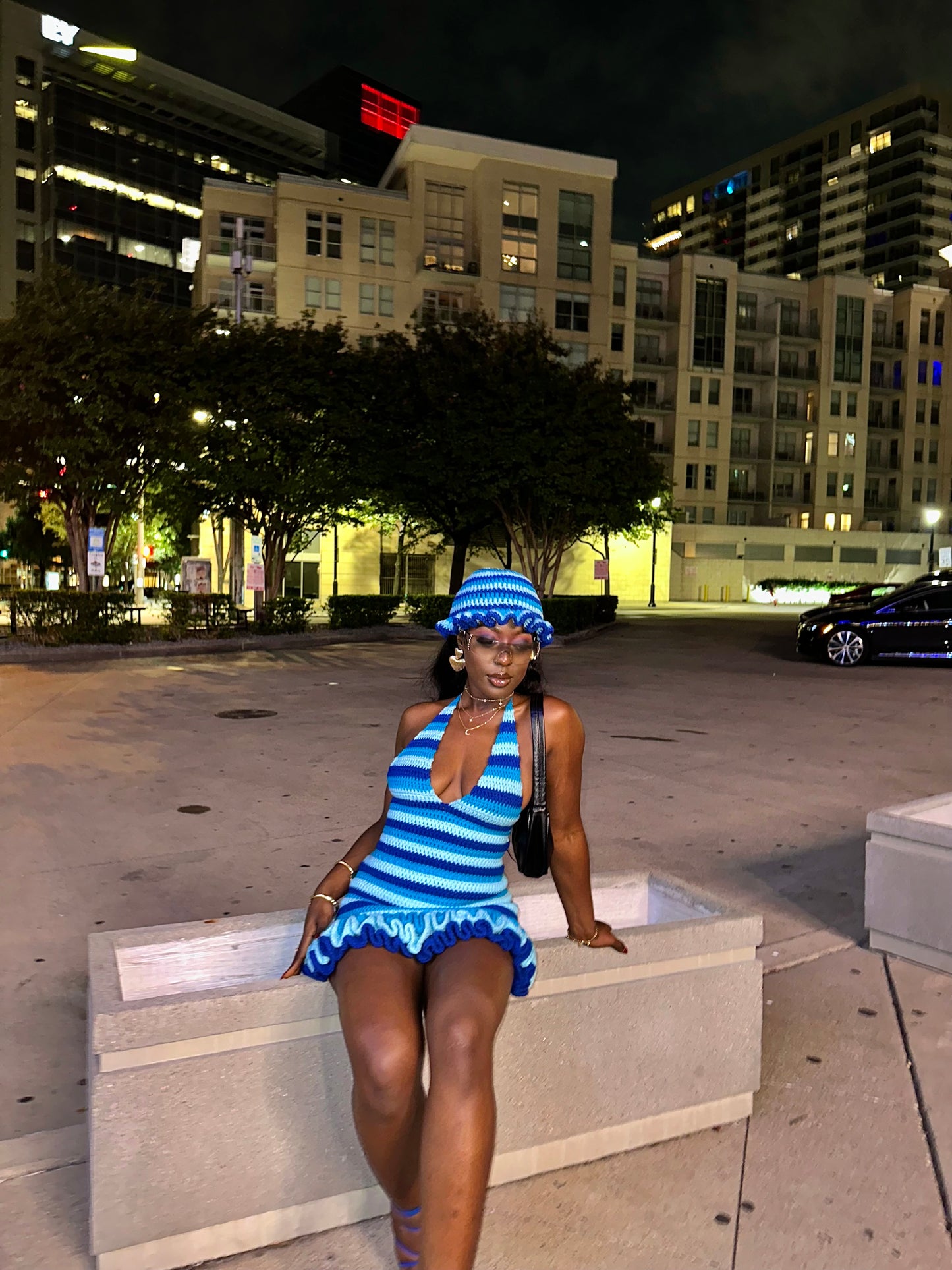 Ocean ties crochet dress set