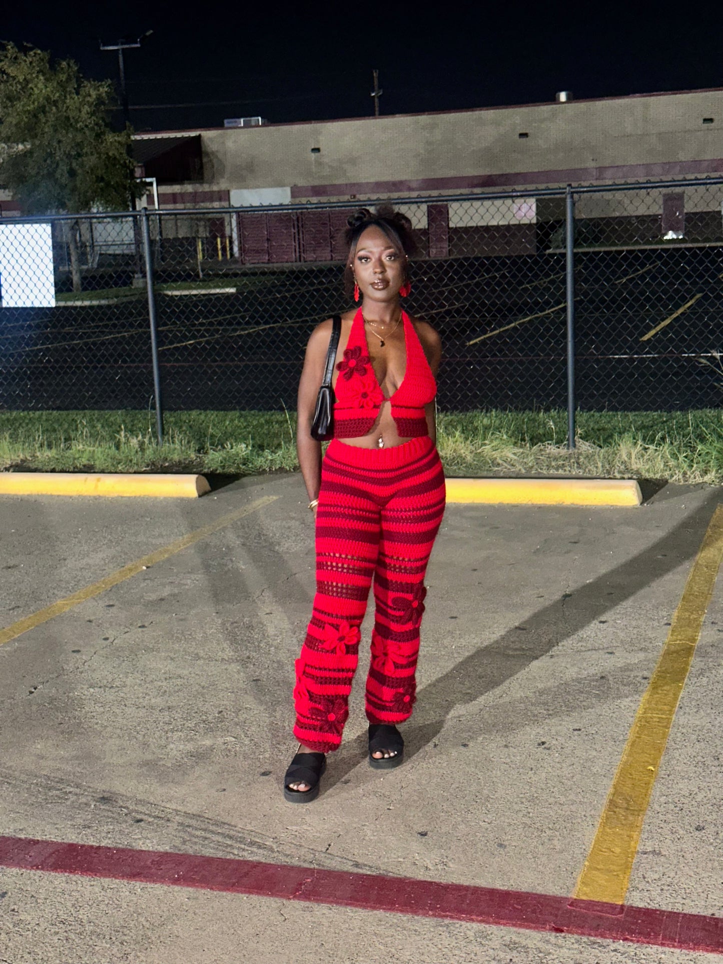 Red rum pant set