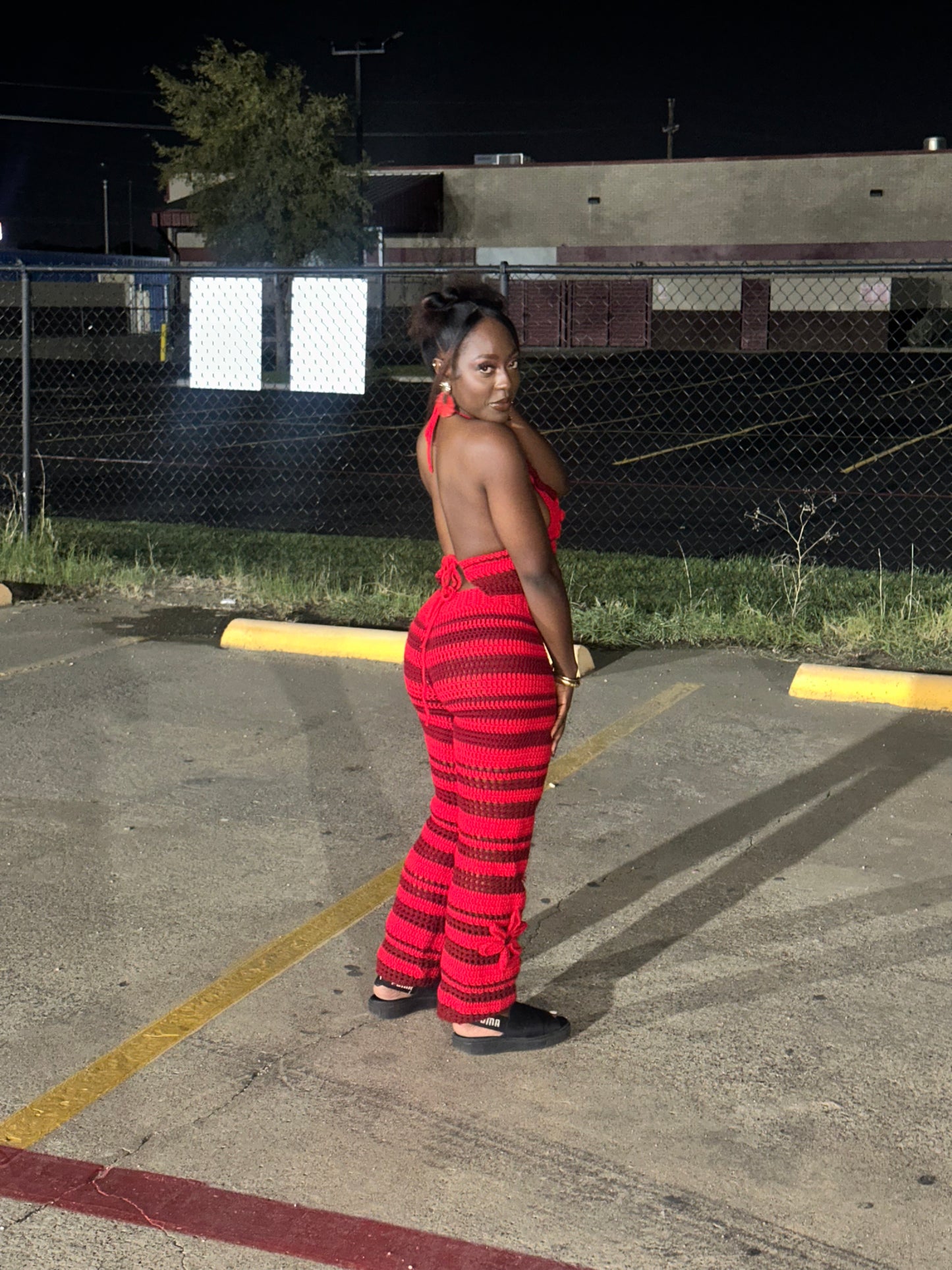 Red rum pant set