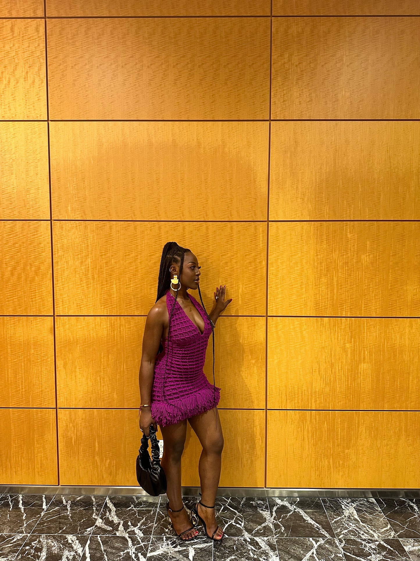 Waffle n’ syrup crochet dress