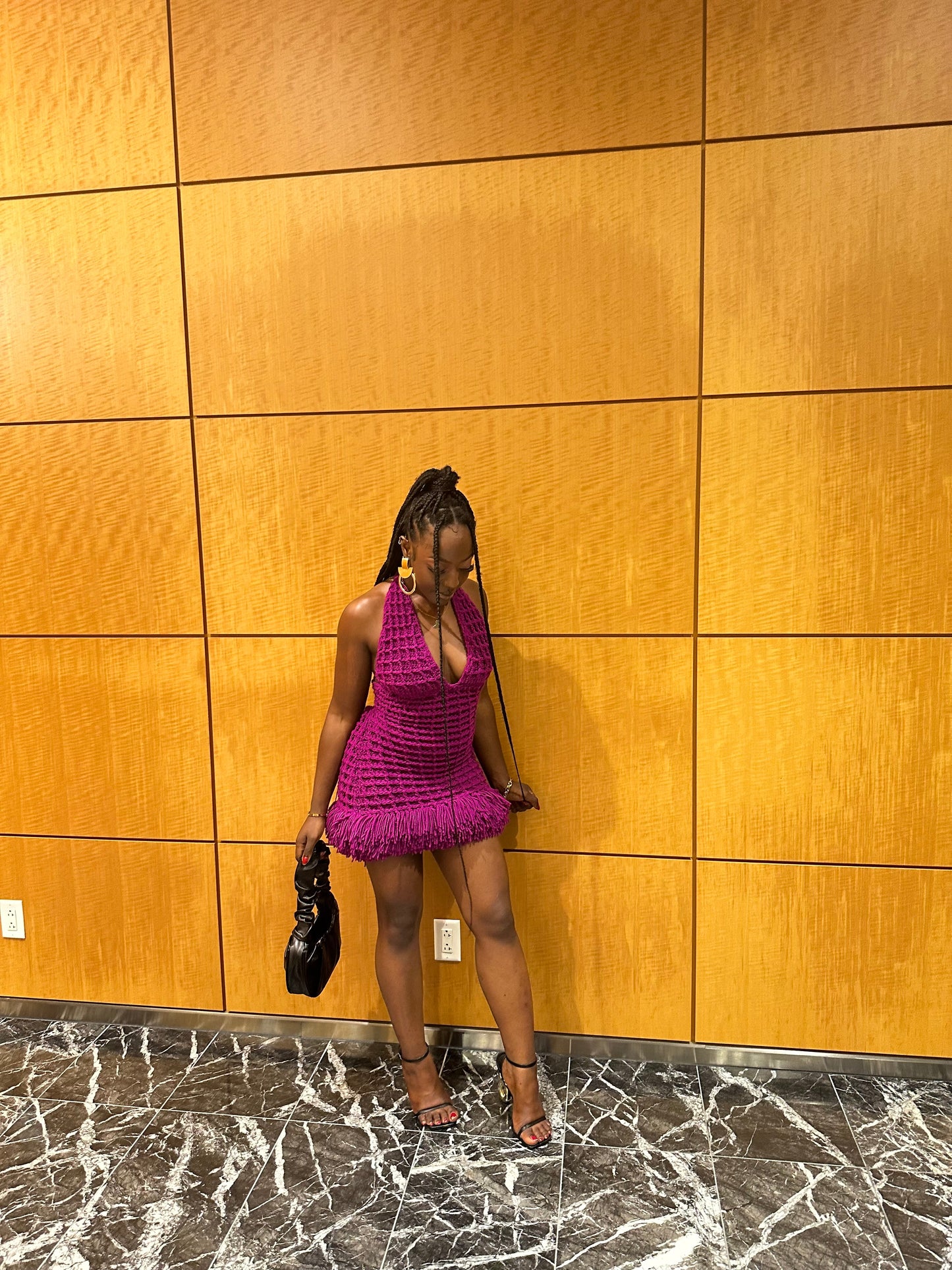 Waffle n’ syrup crochet dress