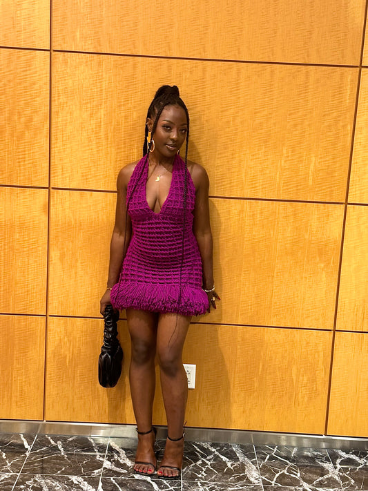 Waffle n’ syrup crochet dress