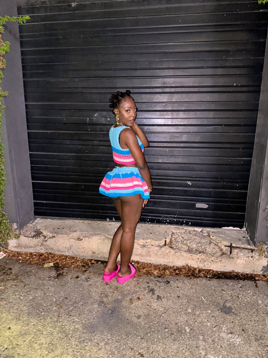Cotton candy skirt set